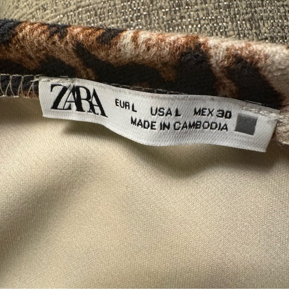 Zara Brown Leopard Print Mini Dress - Picture 4 of 6